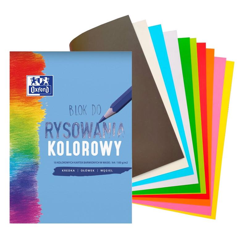Blok A4 Rysunkowy Kolorowy OXFORD 10 kartek/100g/m2