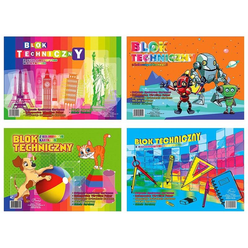 Blok A4 Techniczny kolorowy PROTOS
