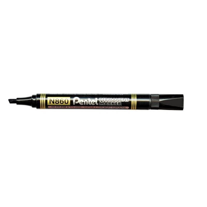 Marker PENTEL N860 CZARNY - ścięta końcówka