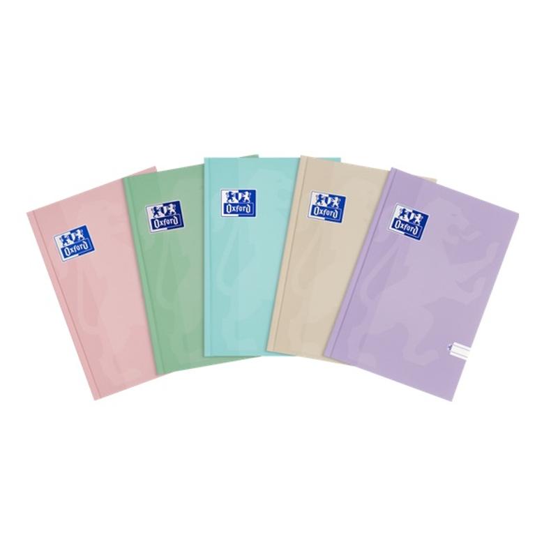 Brulion A5  96k  linia - OXFORD PASTEL z  marginesem mix okładek