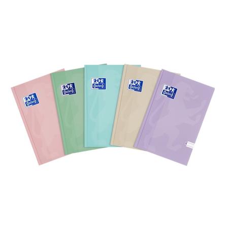 Brulion A5 96k linia - OXFORD PASTEL z marginesem mix okładek