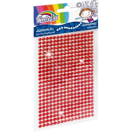 Dżety, diamenciki samoprzylepne FIORELLO czerwone - opakowanie 400szt.