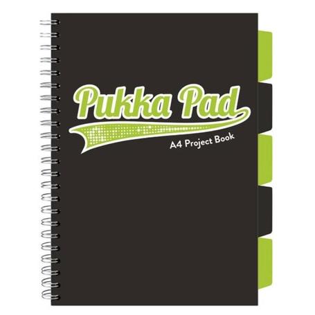 Kołozeszyt A4 100k PUKKA PAD Project Book 3102(BK)-WPC czarnolimonkowy