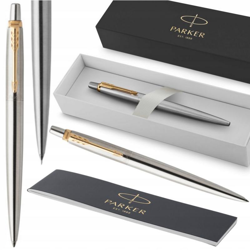 Długopis PARKER Jotter stalowy GT złota skuwka