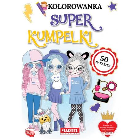 MARTEL Kolorowanka SUPER KUMPELKI  16 stron + 50 naklejek