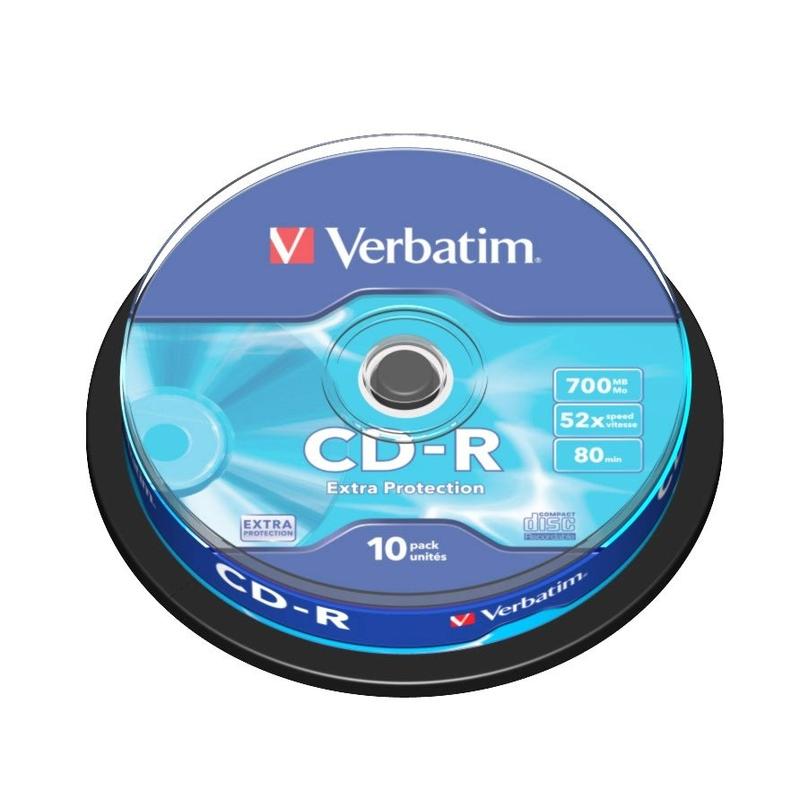Płyta CD-R VERBATIM 700MB cake opakowanie a10szt.