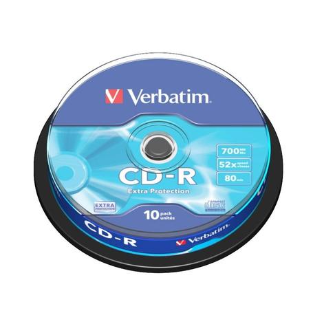 Płyta CD-R VERBATIM 700MB cake opakowanie a10szt.