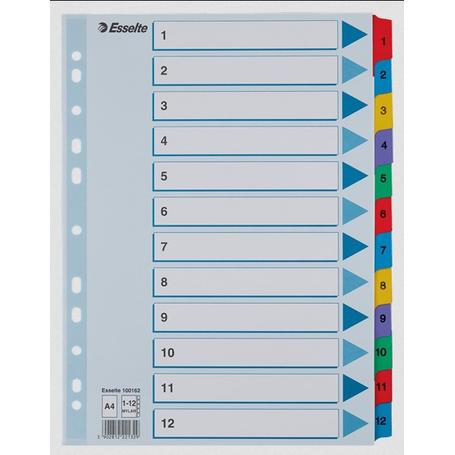 Przekładki do segregatora A4 1-12 ESSELTE MYLAR 100162