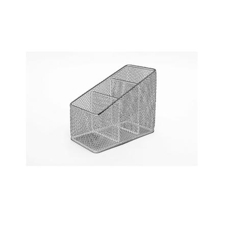 Przybornik metalowy 3 dzielny (skośny) - srebrny