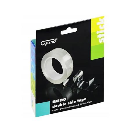 Taśma dwustronna NANO TAPE wielokrotnego użycia przeźroczysta GRAND 30mm x 5m x 1mm