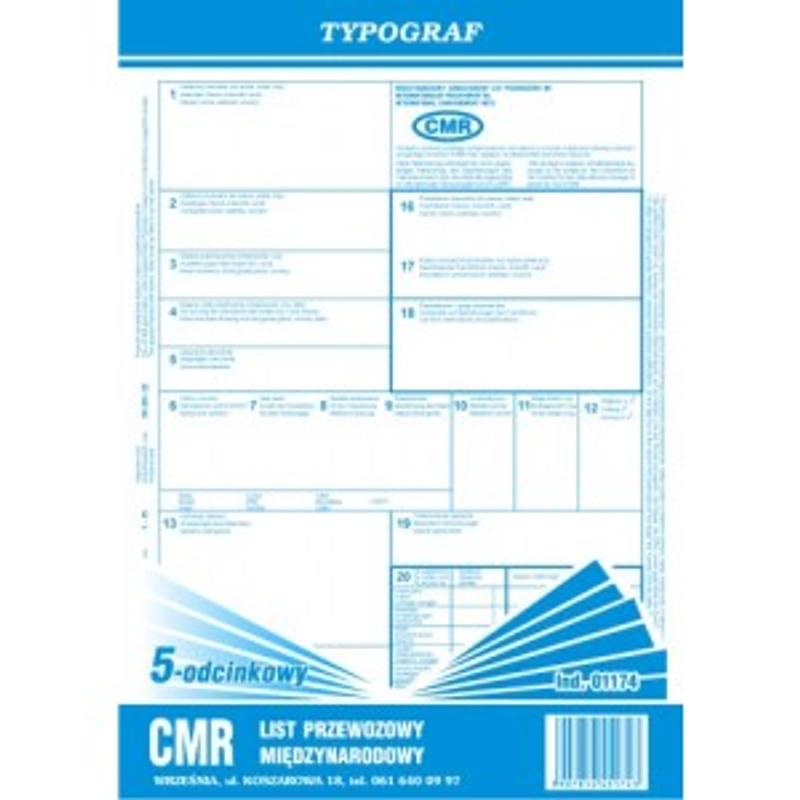 Druk CMR A4  1+4 (5 odcinkowy) 01174