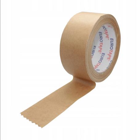 Taśma pakowa papierowa 48mm/50mb 6szt EuroTape(ET)  TCC-014H - KRAFT, brązowa