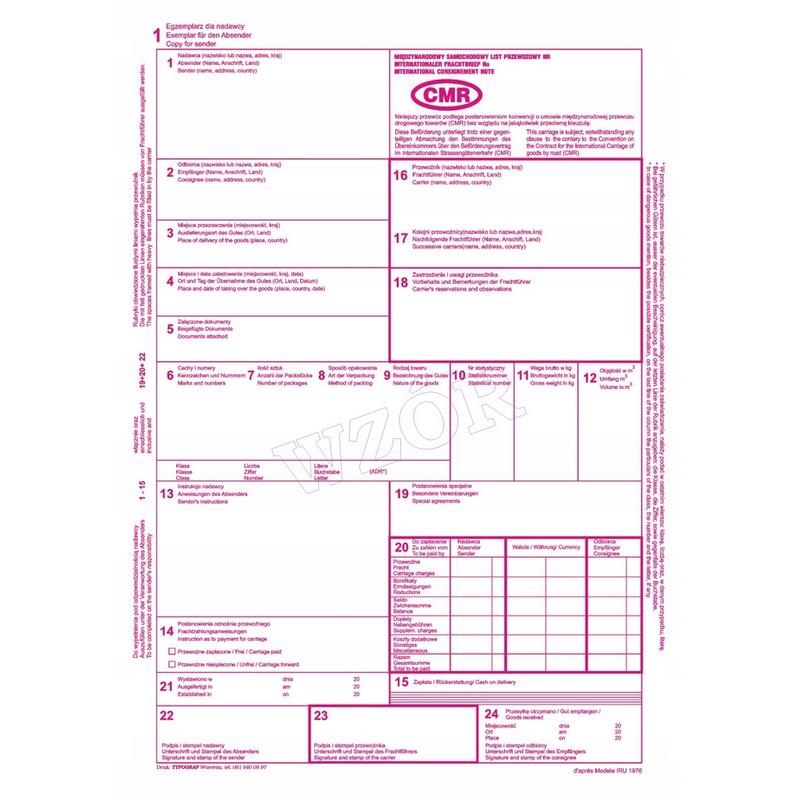 Druk CMR A4  1+4 (5 odcinkowy) 01174