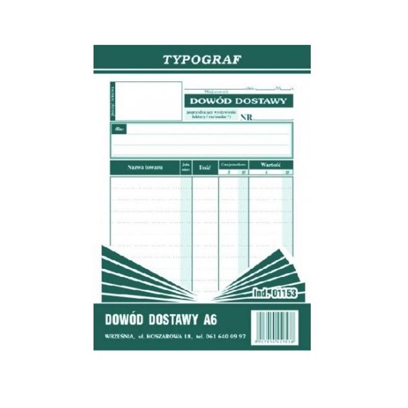 Druk Dowód Dostawy A6 01153