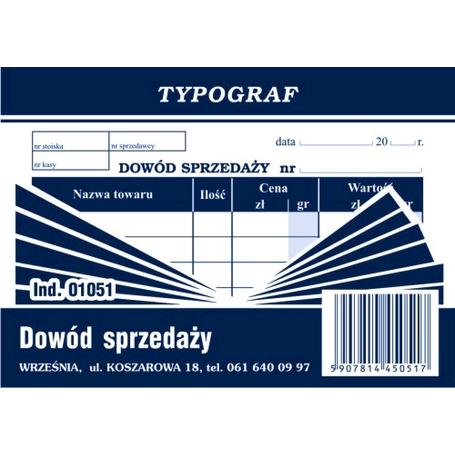 Druk Dowód Sprzedaży A7 01051
