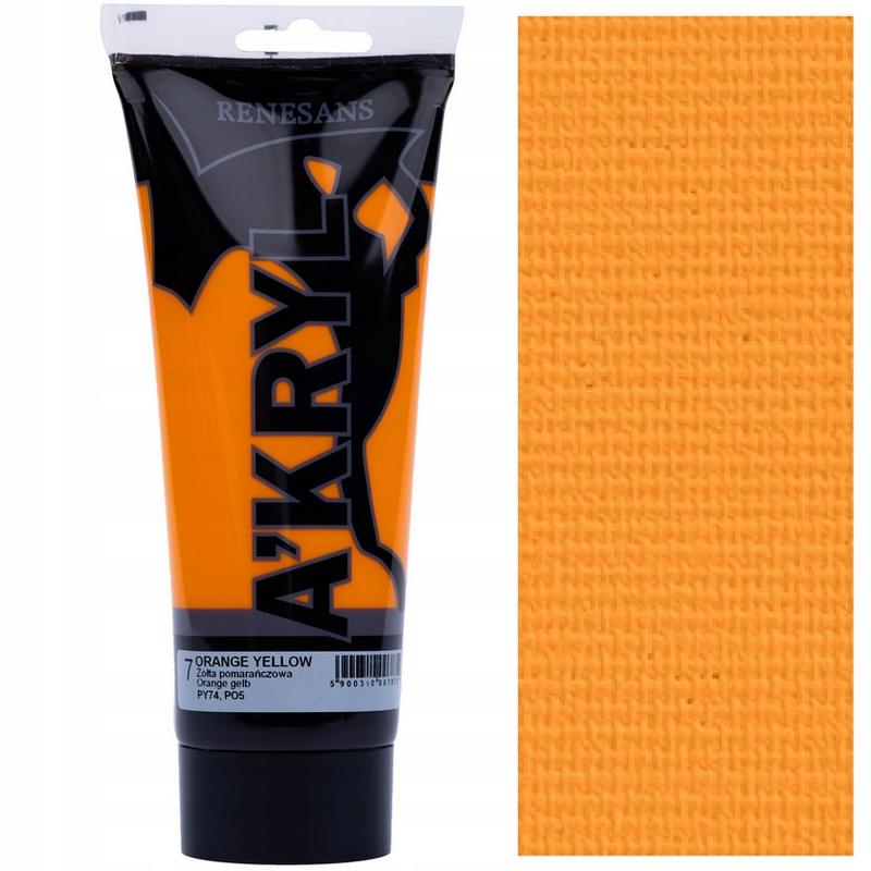 Farba akrylowa A’kryl RENESANS 200ml – żółta pomarańczowa