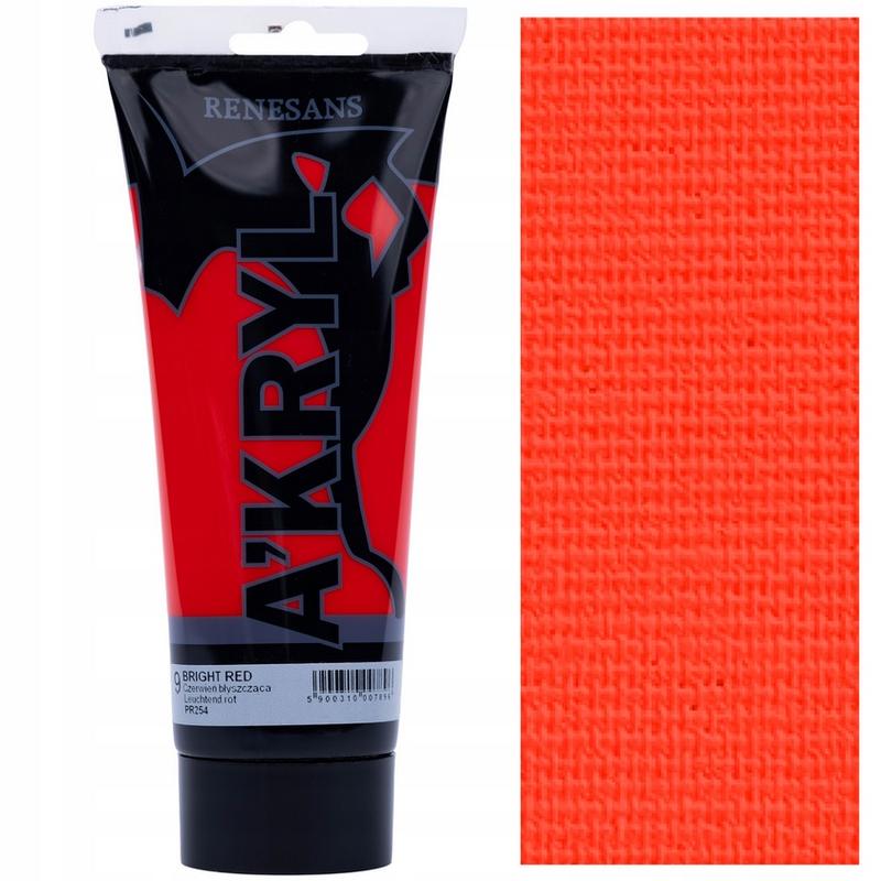 Farba akrylowa A’kryl RENESANS 200ml – czerwień błyszcząca