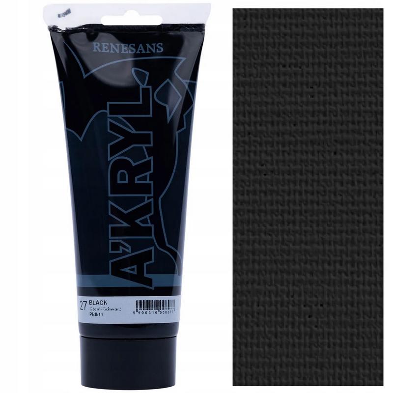 Farba akrylowa A’kryl RENESANS 200ml – czarny