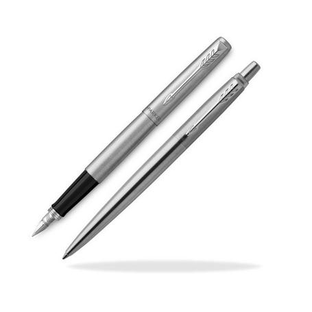 Pióro wieczne PARKER + Długopis Parker CT stalowy 2093258 - zestaw