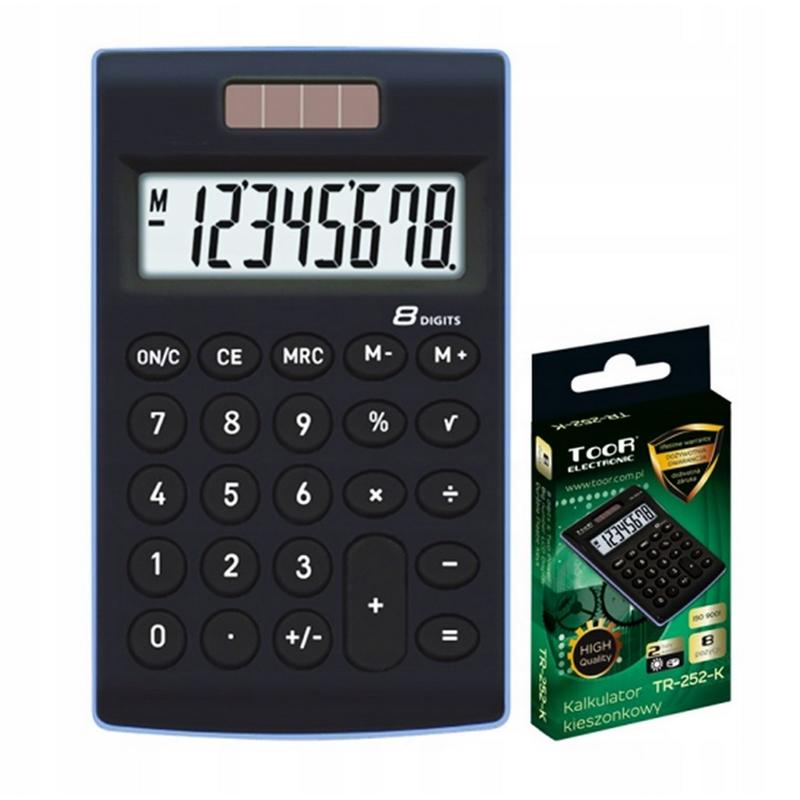 Kalkulator prosty TOOR Electronic TR-252 - czarny  (NA MATURĘ)