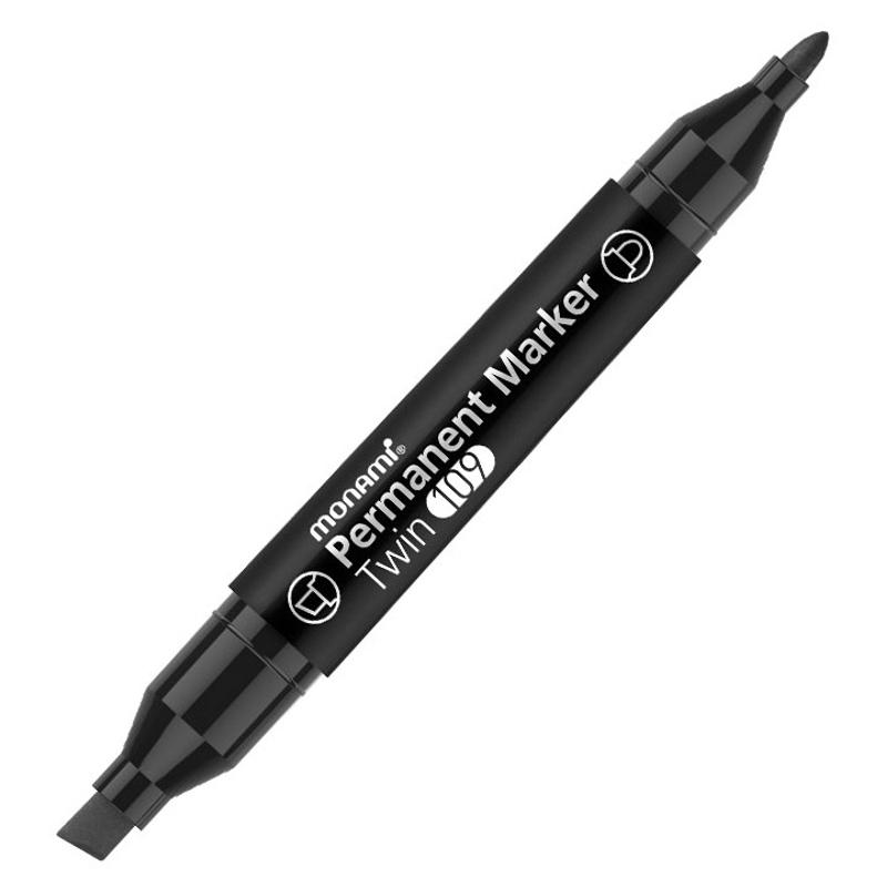 Marker MONAMI permanentny dwustronny - czarny