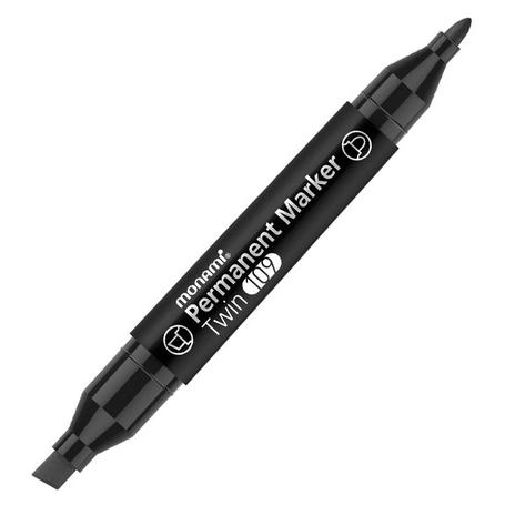 Marker MONAMI permanentny dwustronny - czarny