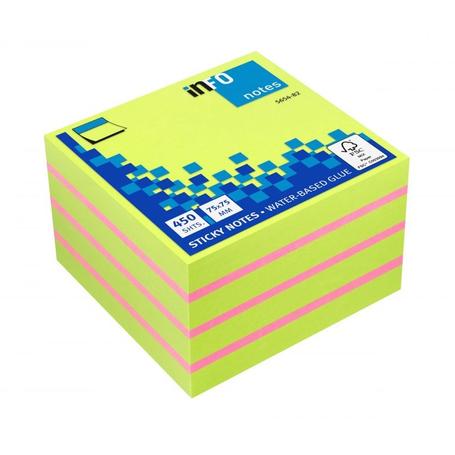 Notes samoprzylepny 75x75  TRES INFO neon Limonka - 450 kartek