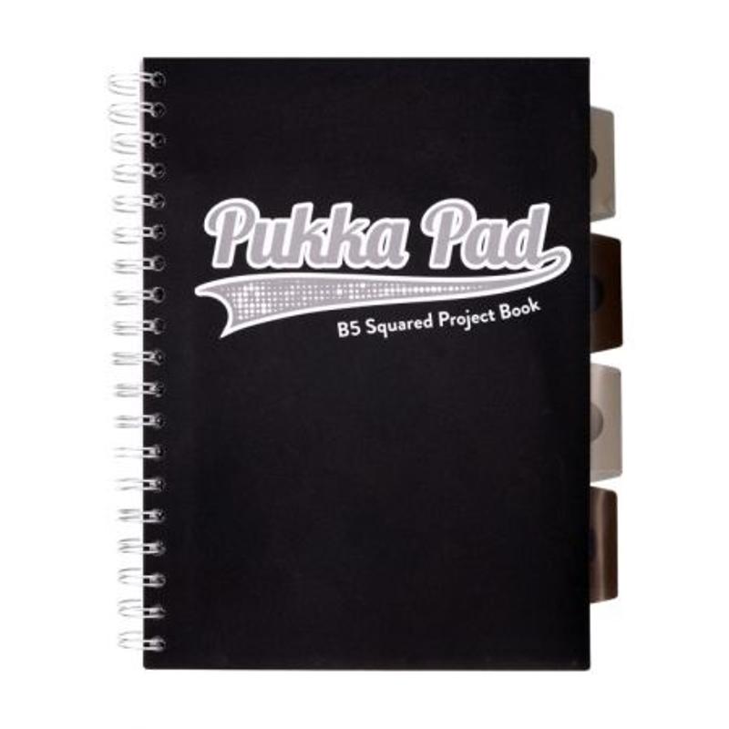 Kołozeszyt B5 100k PUKKA PAD Project Book - 3100(BK)-WPC - czarnoszary