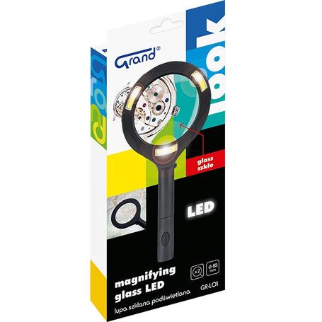 Lupa 85 mm GRAND z podświetleniem LED - powiększenie x2  GR-L01