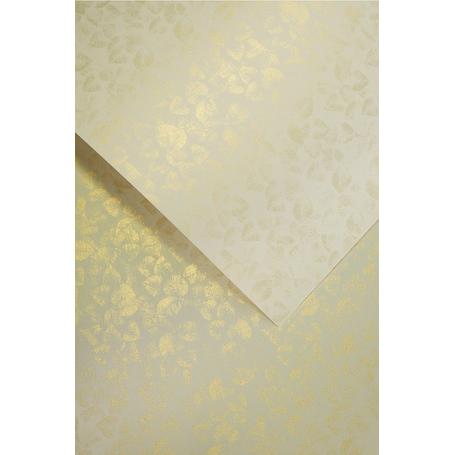 Papier wizytówkowy ozdobny GALERIA PAPIERU LIŚCIE 250g/20 ark. – kremowy 203602