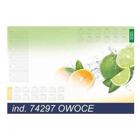 Podkład na biurko z listwą TYPOGRAF 580mm x 400mm OWOCE  74297