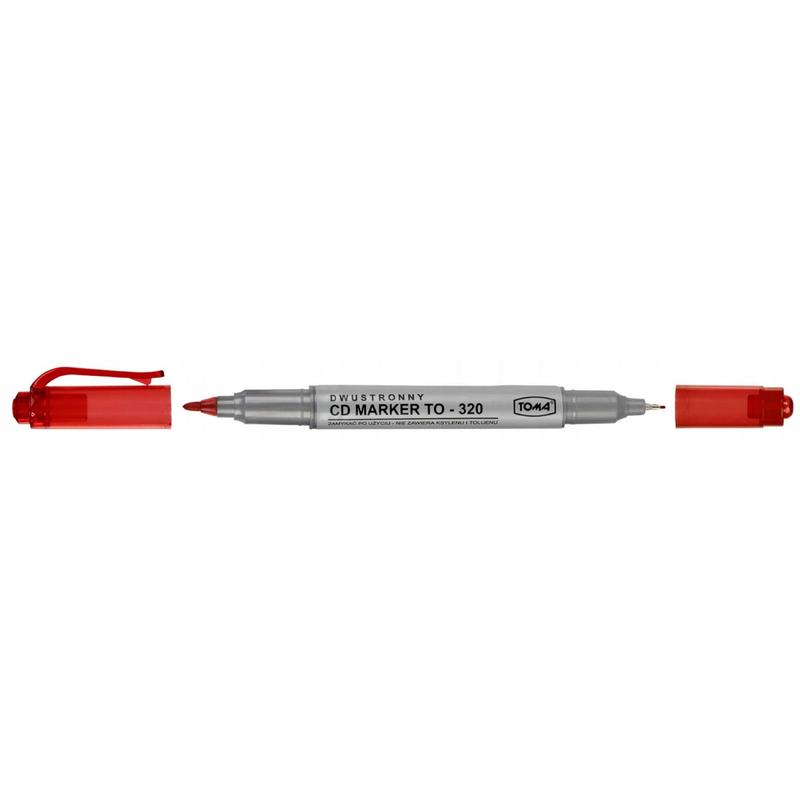 Marker Dwustronny TOMA CD TO-320 Czerwony