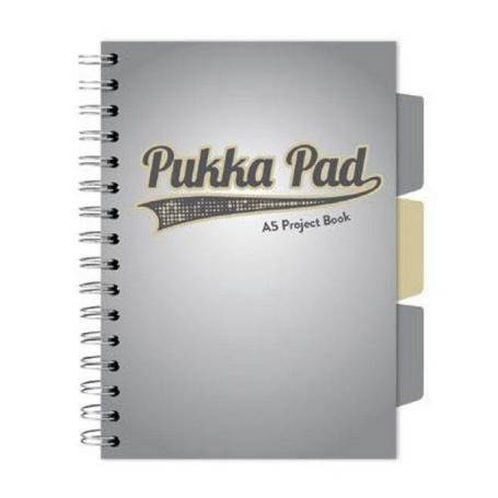 Kołozeszyt A5 100k PUKKA PAD Project Book - 3111(GY)-WPC - szary