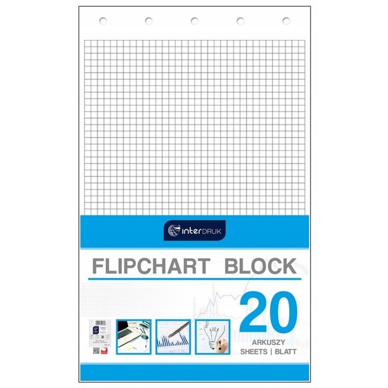 Blok do flipchartów 64x100 20 arkuszy INTERDRUK - kratka