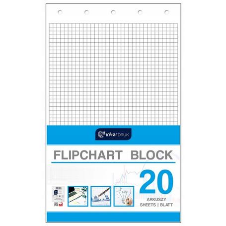 Blok do flipchartów 64x100 20 arkuszy INTERDRUK - kratka