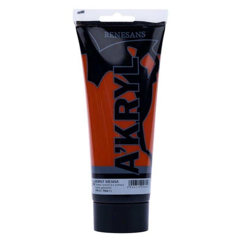 Farba akrylowa A’kryl RENESANS 200ml – burnt sienna