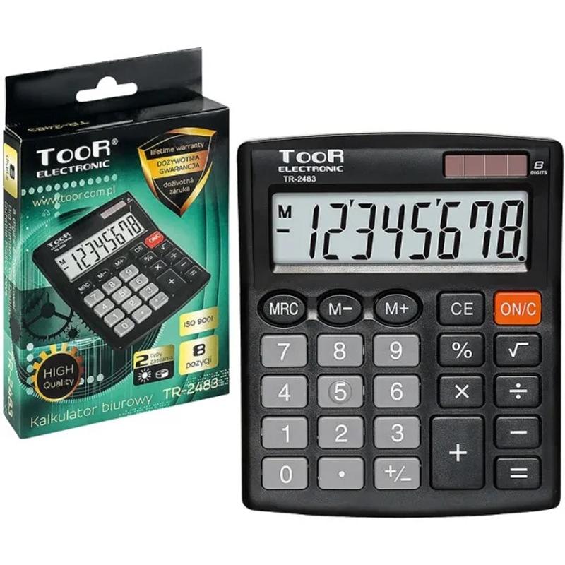 Kalkulator prosty TOOR Electronic TR-2483 - czarny (NA MATURĘ)