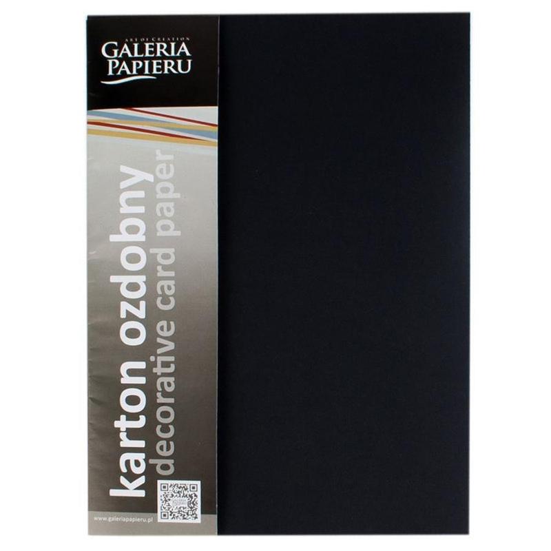 Papier wizytówkowy ozdobny GALERIA PAPIERU FLORYDA A4 250g/20ark. czarny 200307