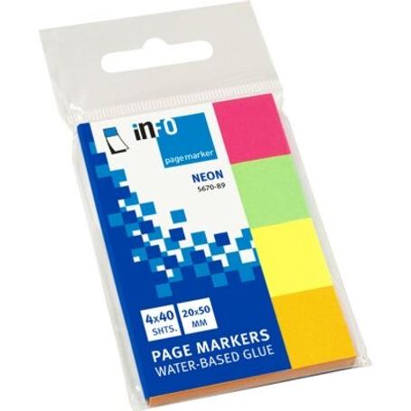 Zakładki indeksujące 20x50mm INFO - fluo