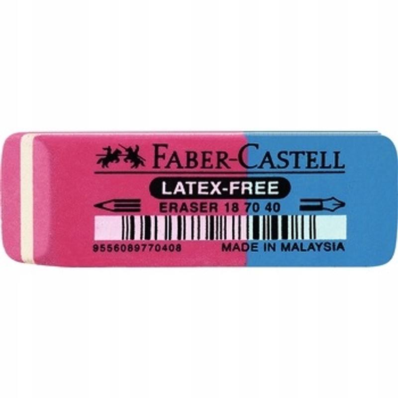 Gumka do ścierania FABER CASTELL LATEX-FREE 18 70 40 - czerwono/niebieska