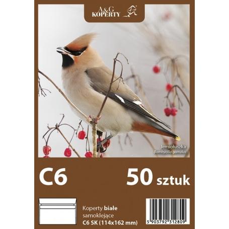 Koperta C6 biała (opakowanie foliowe) A&G SK  a 50szt.