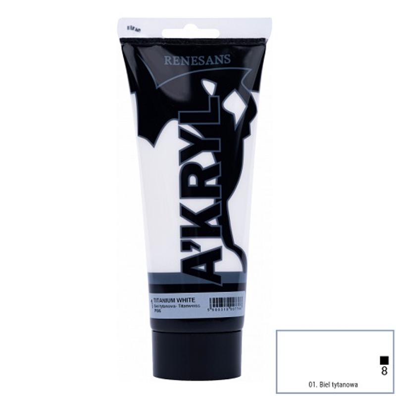 Farba akrylowa A’kryl RENESANS 200ml – biel tytanowa