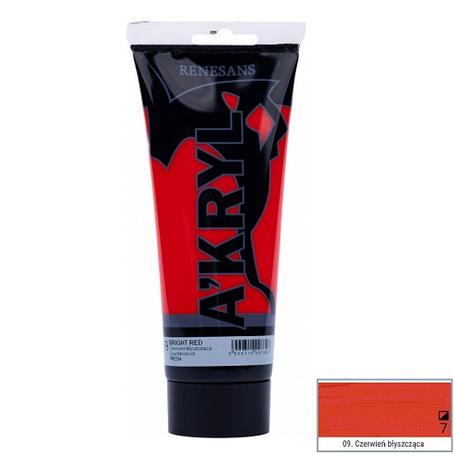 Farba akrylowa A’kryl RENESANS 200ml – czerwień błyszcząca
