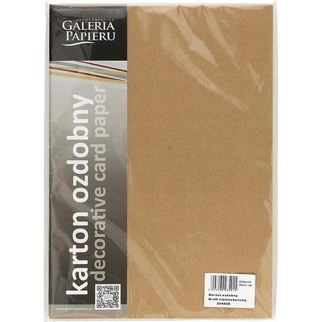 Papier wizytówkowy ozdobny GALERIA PAPIERU KRAFT jasnobrązowy 270g/m2 a 20ark. 204423