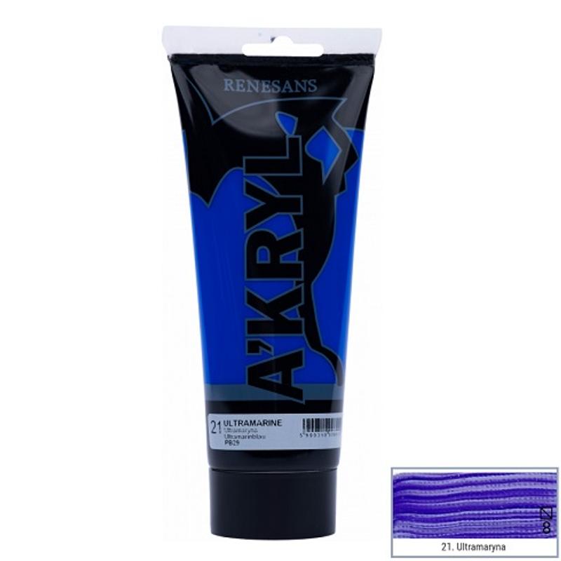 Farba akrylowa A’kryl RENESANS 200ml – ultramaryna