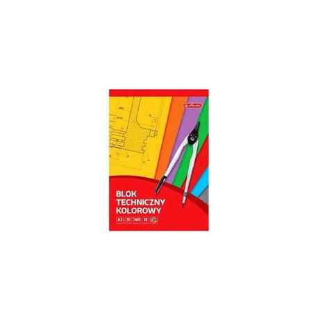 Blok A3 Techniczny Kolorowy HERLITZ 160g 10 kartek