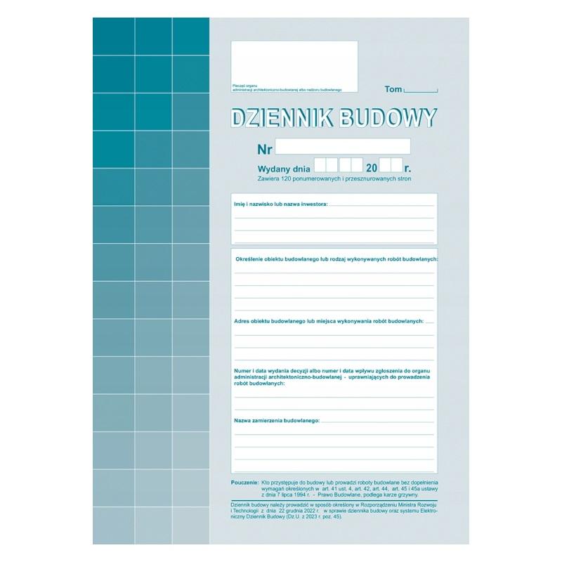 Druk Dziennik Budowy 603-2Z