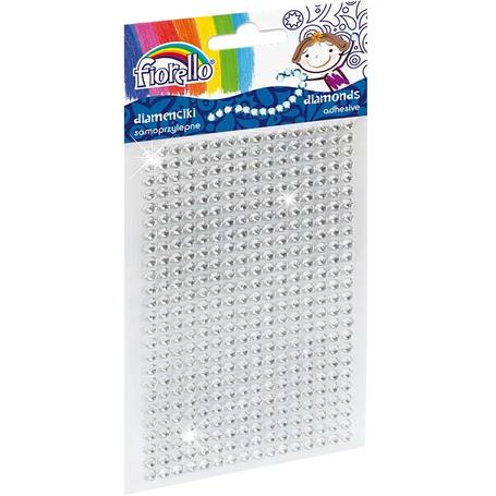 Dżety, diamenciki samoprzylepne FIORELLO srebrne - opakowanie 400szt.