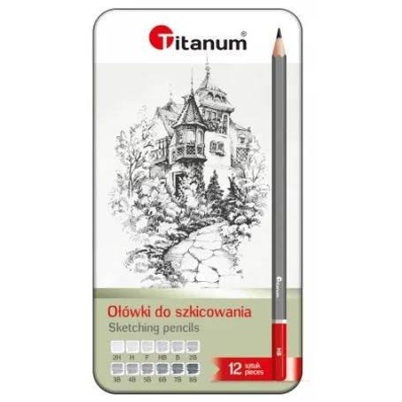 Ołówki - zestaw TITANUM 8B-2H