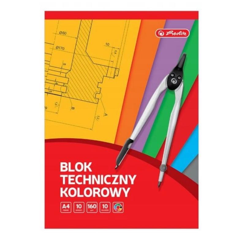 Blok A4 Techniczny kolorowy Herlitz 170g